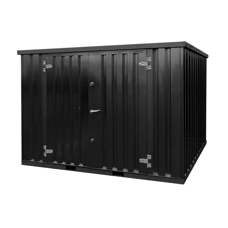Contentor Armazem 3x2m Preto Porta Dupla Lado Comprido