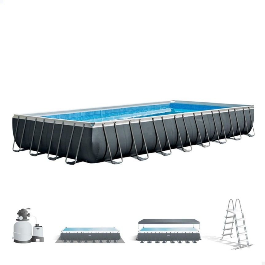 Piscina retangular de 10 metros Ultra XTR Frame com bomba de filtro.